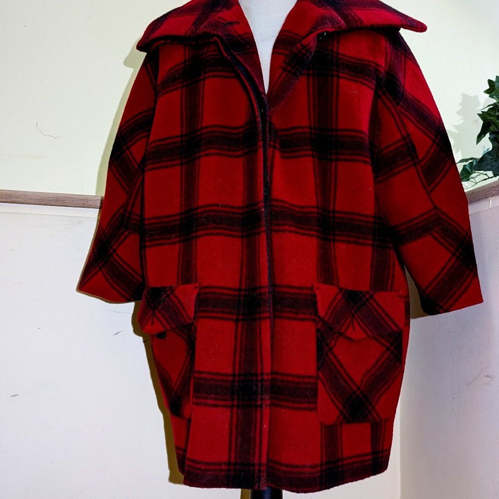 Red and Black Jacket with Buffalo Plaid Pattern